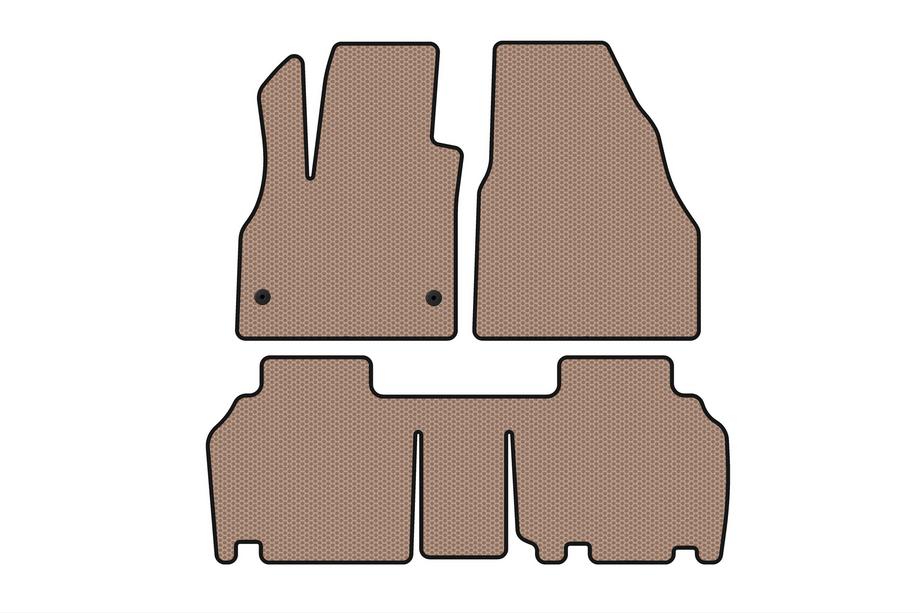 Renault Kangoo 2008–2020 Rubberen automatten Carsuit (2 rijen, 5-deurs/7-zits, beige) Foto 1
