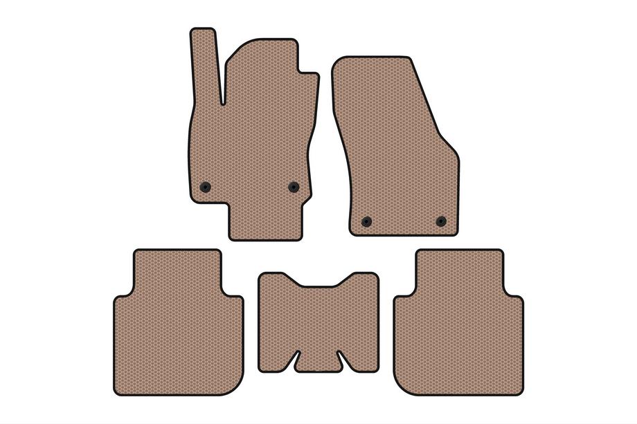 Skoda Kodiaq 2016–2023 Rubberen automatten Carsuit (5-zits/automaat, beige) Image