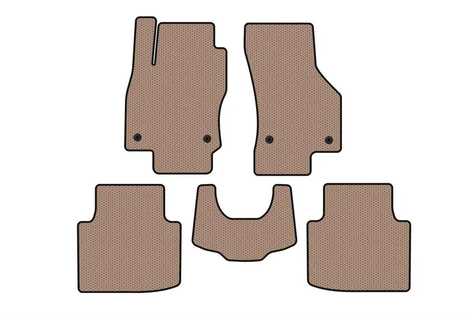 Skoda Superb 2015–2024 Carsuit rubberen automatten voor het interieur (met pootafdruk, beige) Image
