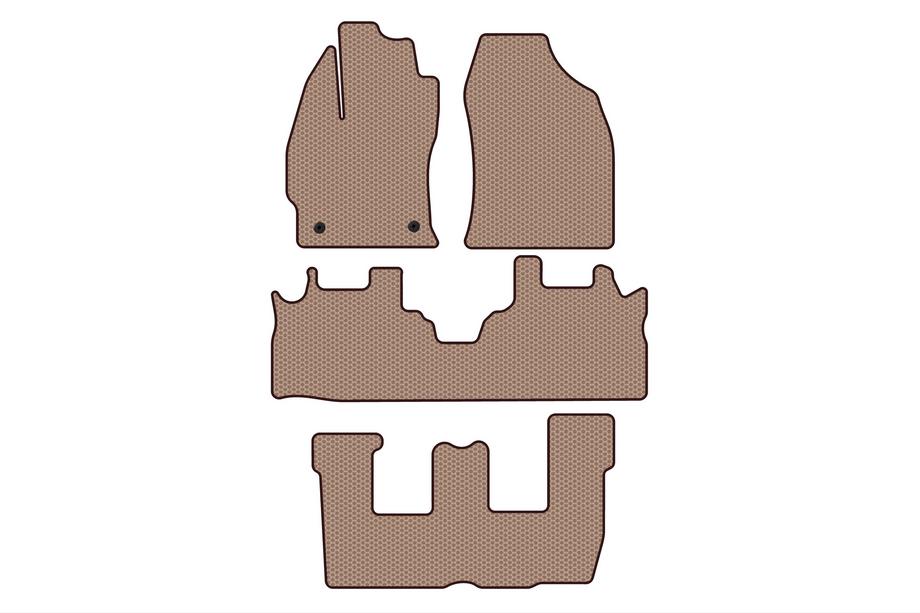 Toyota Prius Plus Carsuit rubberen automatten voor het interieur (3 rijen, beige) Image