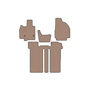 Rubberen automatten Carsuit (2 rijen, 6-zits, beige)