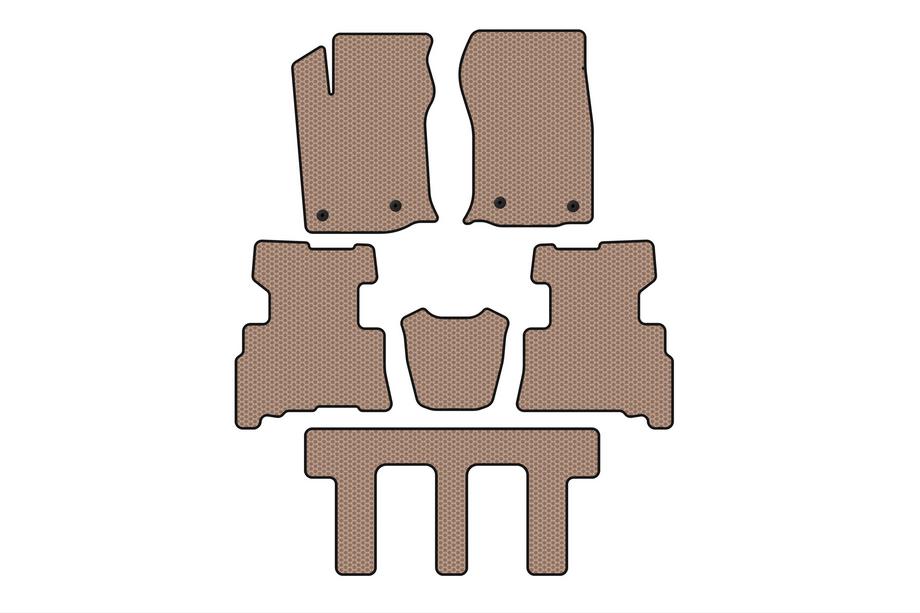 Toyota 4Runner 2009–2024 Rubberen automatten Carsuit (3 rijen, 2014-2024, 7-zits, beige) Image