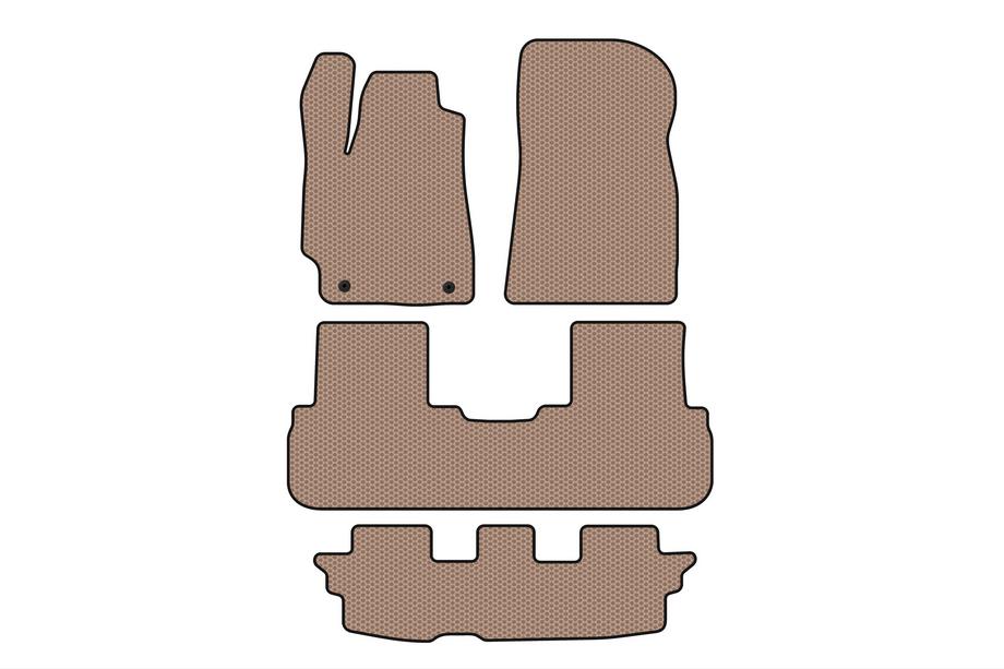 Toyota Highlander 2008–2013 Rubberen automatten Carsuit (2 rijen, beige) Image