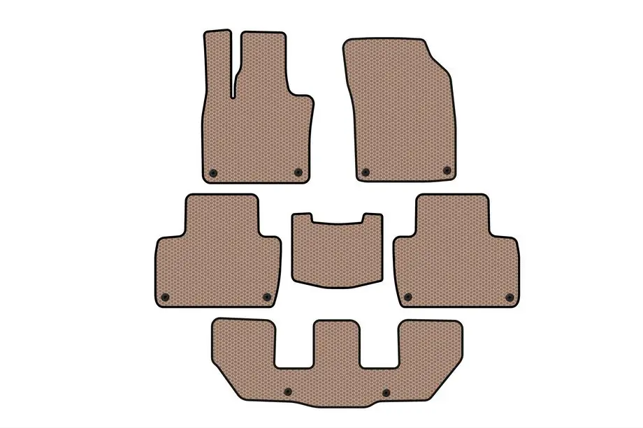 Volvo XC90 2015– Carsuit rubberen automatten voor het interieur (3 rijen, beige) Image