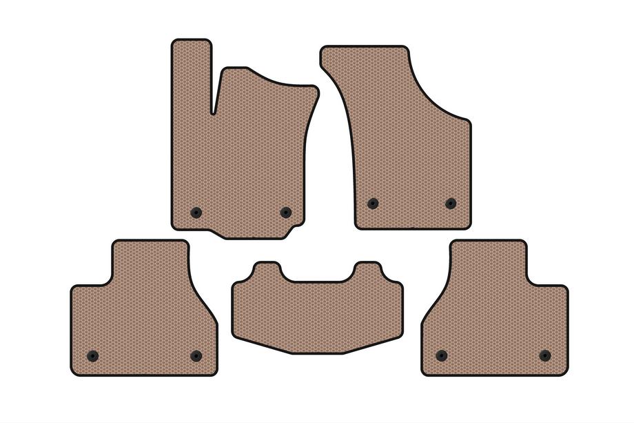 Volkswagen Phaeton 2002–2016 Rubberen automatten voor het interieur Carsuit (SD, korte wielbasis, beige) Image