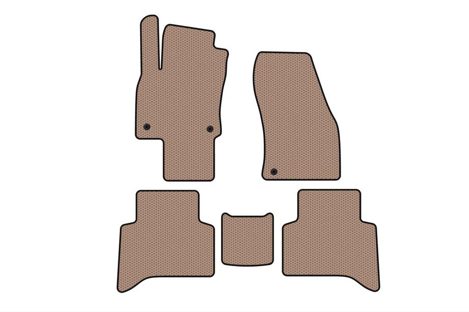 Volkswagen Touran 2015– Rubberen automatten Carsuit (5-zits, beige) Image