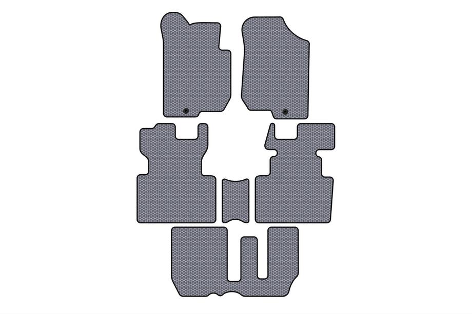 Kia Carens 1999–2012 Rubberen automatten Carsuit (2006-2012, 3 rijen, 7-zits, grijs) Image