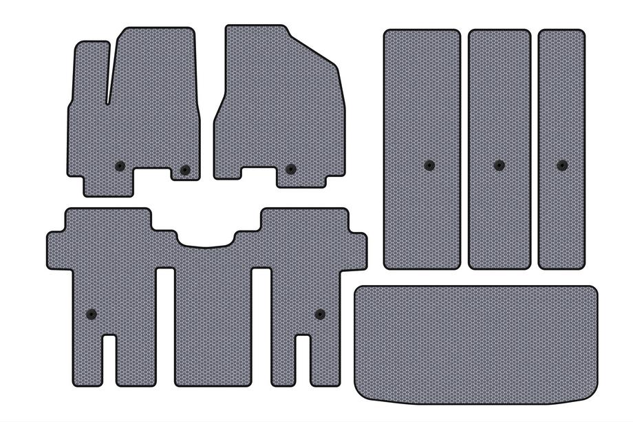 Kia Carnival 2014–2020 Carsuit rubberen automatten (complete set voor interieur, grijs) Image