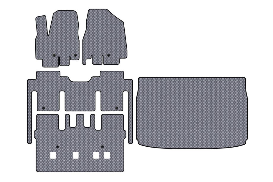 Kia Sedona 2014–2020 Carsuit rubberen automatten (complete interieurset, 8-zits, grijs) Foto 1