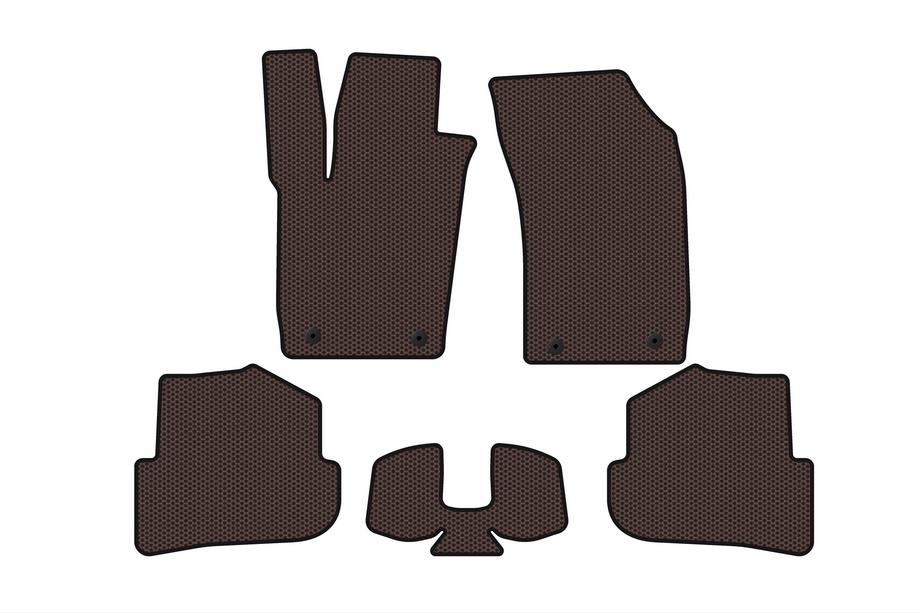 Audi A1 2010–2018 Rubberen automatten Carsuit (HB, 3-deurs, bruin) Foto 1