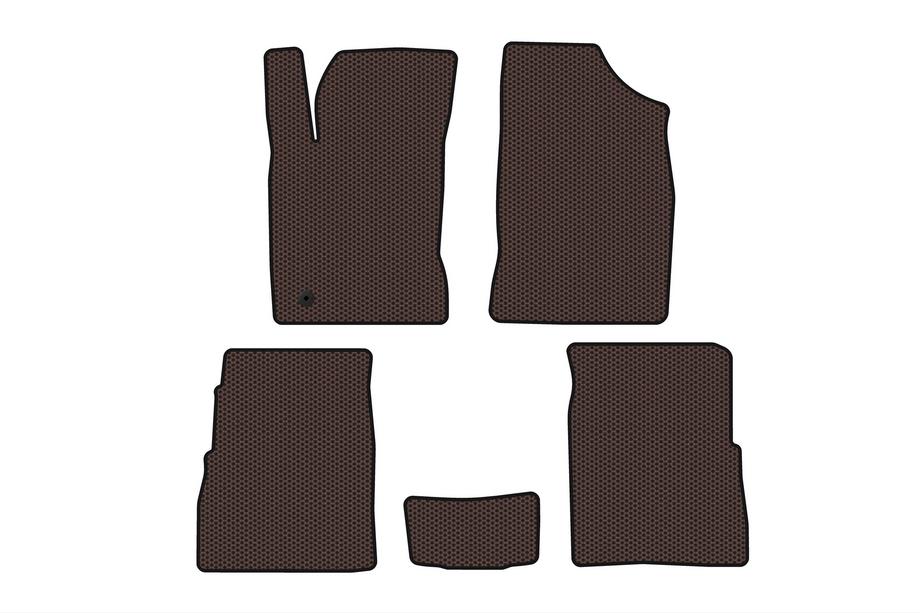 Chrysler PT Cruiser 2000–2010 Rubberen automatten Carsuit (HB, 5-deurs, facelift, bruin) Image