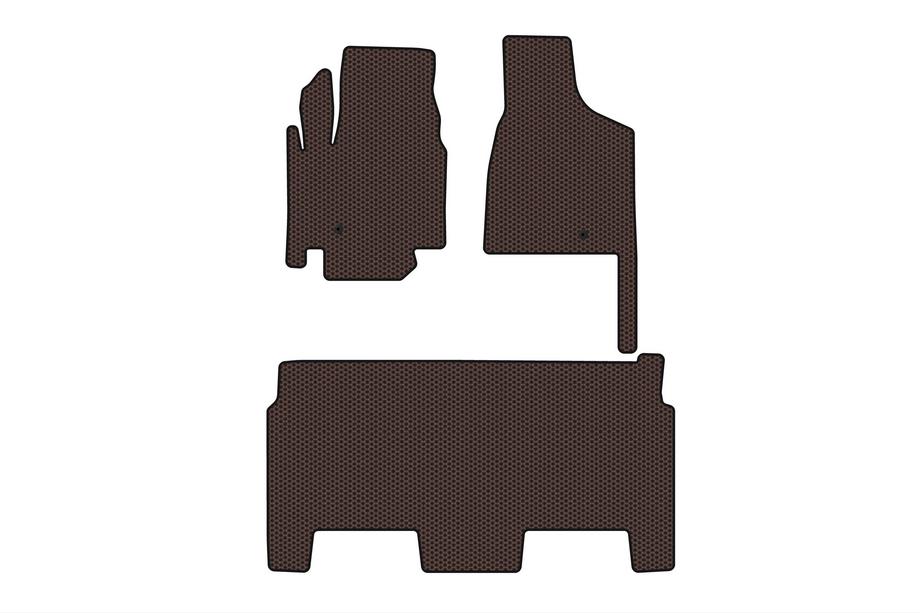 Dodge Grand Caravan V 2008–2020 Rubberen automatten Carsuit (2008-2020, 2 rijen, 8-zits/SXT-uitvoering, bruin) Image