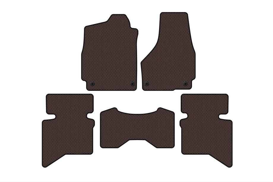 Dodge RAM (DS/DJ/D2) 2009–2024 Rubberen automatten Carsuit (2009+, 5-zits/4-zits cabine, bruin) Image