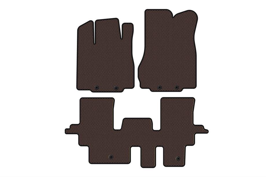 Infiniti QX60 2016–2021 Carsuit rubber automatten voor het interieur (2 rijen, bruin) Image
