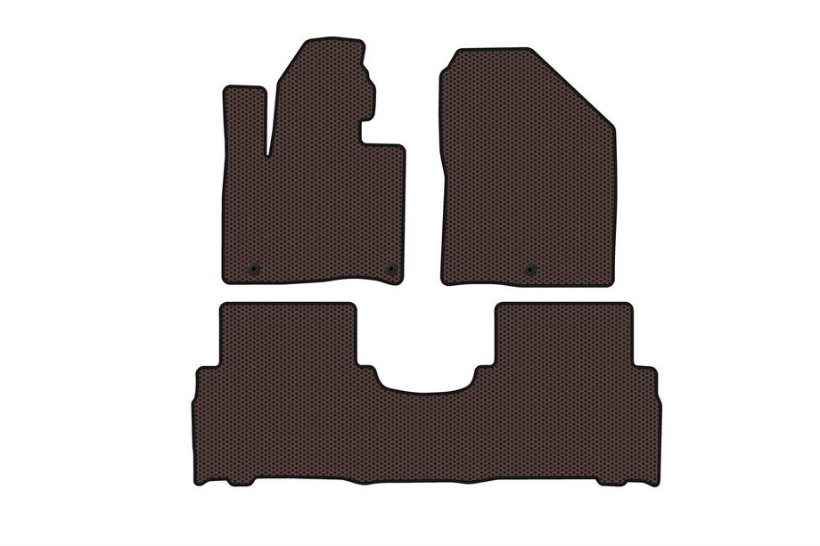 Kia Sorento III UM 2014–2020 Rubberen automatten Carsuit (2014-2018, 5-zits, bruin) Foto 1