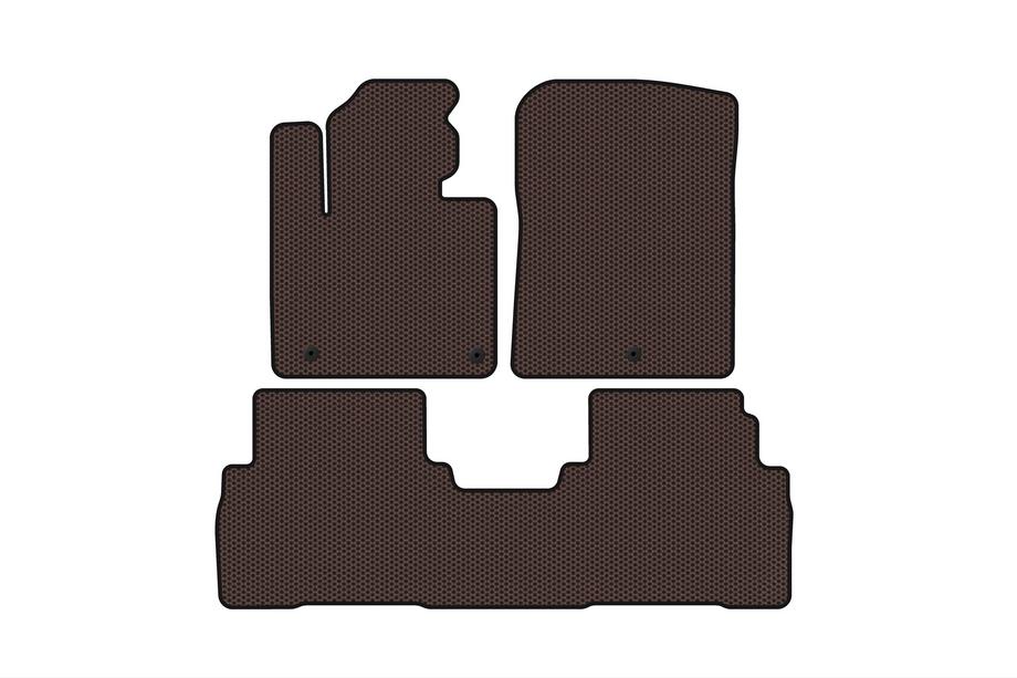 Kia Sorento III UM 2014–2020 Rubberen automatten Carsuit (7-zits, bruin) Image