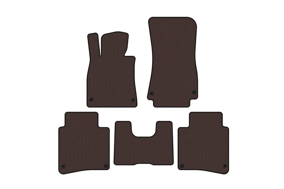 Mercedes S-Class W222 2013–2022 Rubberen automatten Carsuit (2017-2020, SD, lange wielbasis, bruin) Image
