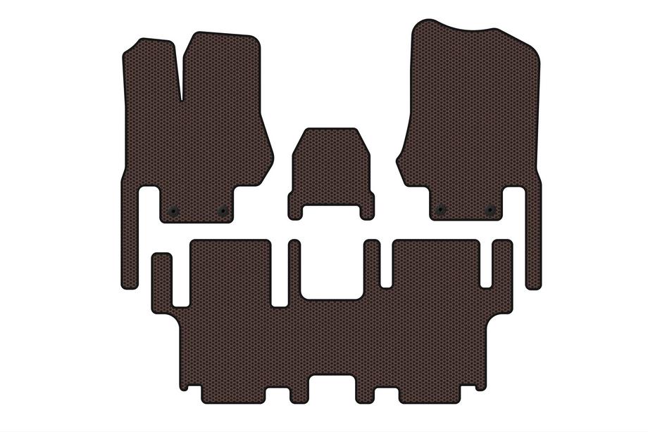 Nissan Quest 2011–2017 Carsuit rubberen automatten (2 rijen, 7-zits, bruin) Image