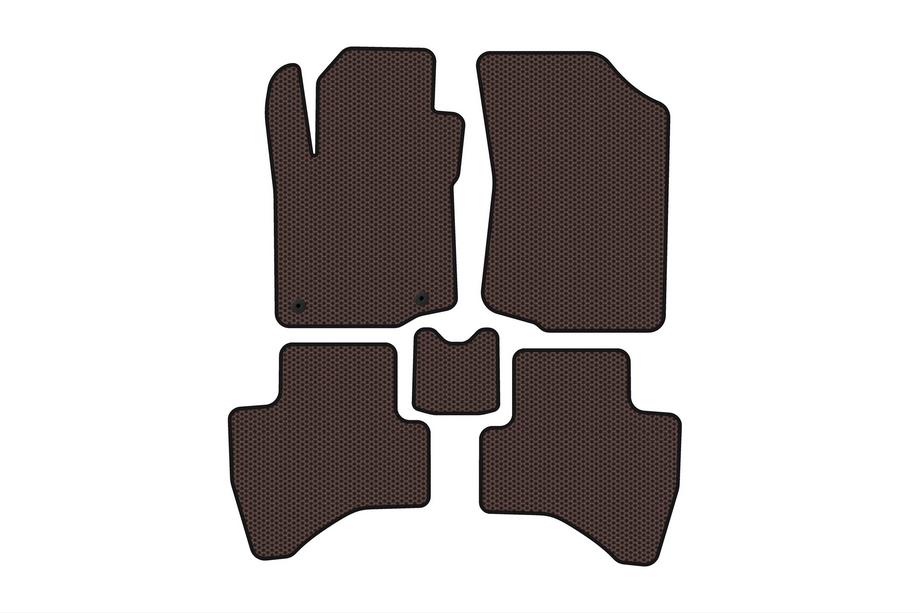 Peugeot 107 2005–2014 Rubberen automatten Carsuit (HB, bruin) Image
