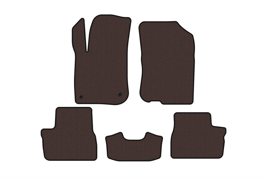 Peugeot 208 2012–2019 Rubberen automatten Carsuit (HB, 5-deurs, bruin) Foto 1