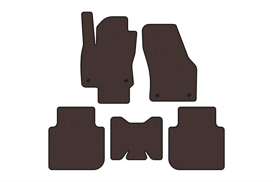Skoda Kodiaq 2016–2023 Rubberen automatten Carsuit (5-zits/automaat, bruin) Image