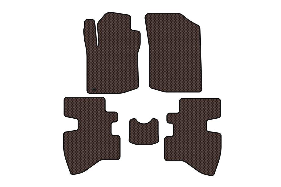Toyota Aygo 2007–2014 Rubberen automatten Carsuit (2007-2009, HB, 3-deurs, bruin) Foto 1