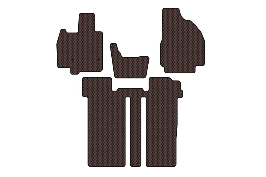 Toyota Previa 2006–2019 Rubberen automatten Carsuit (2 rijen, 6-zits, bruin) Image