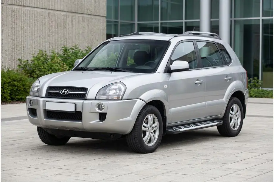 Hyundai Tucson JM 2004– Sunrise side steps (set van 2, aluminium) Image