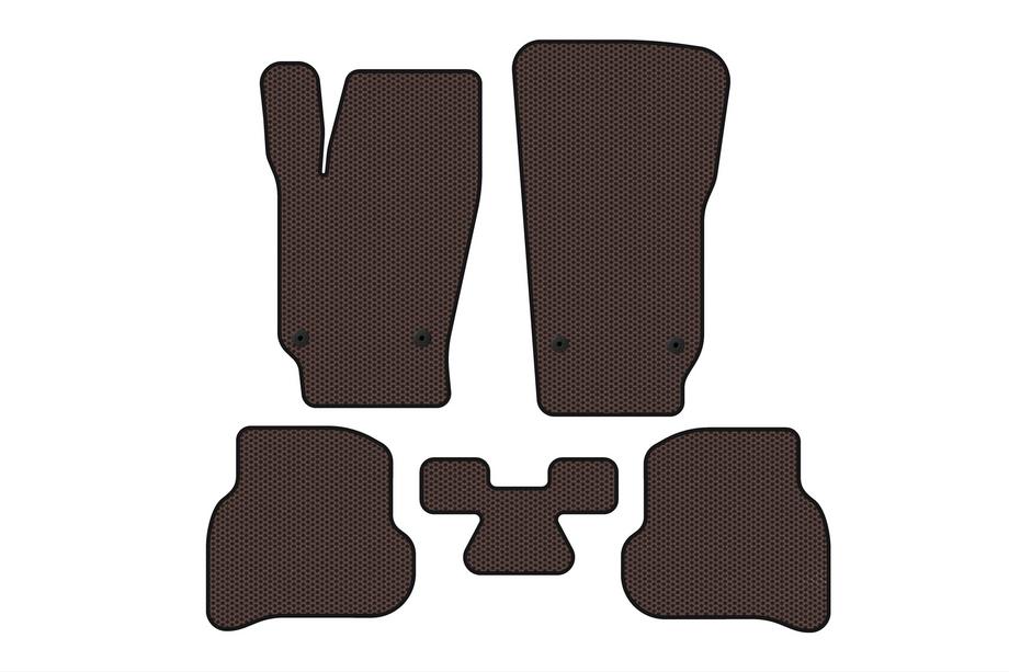 Volkswagen Polo 2010–2017 Rubberen automatten Carsuit (HB, 3/5-deurs, bruin) Image