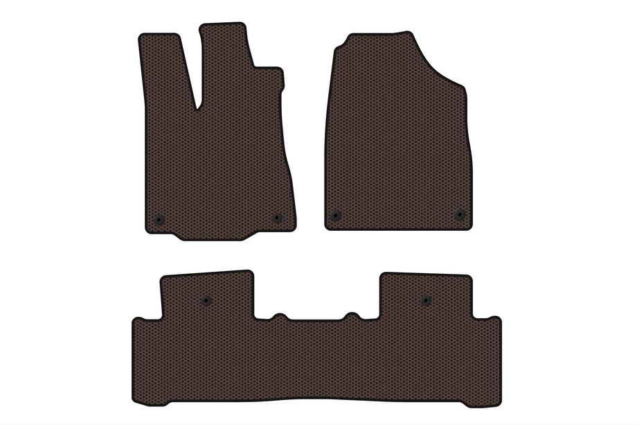 Acura MDX 2013–2020 Carsuit rubber automatten voor het interieur (2 rijen, bruin) Foto 1