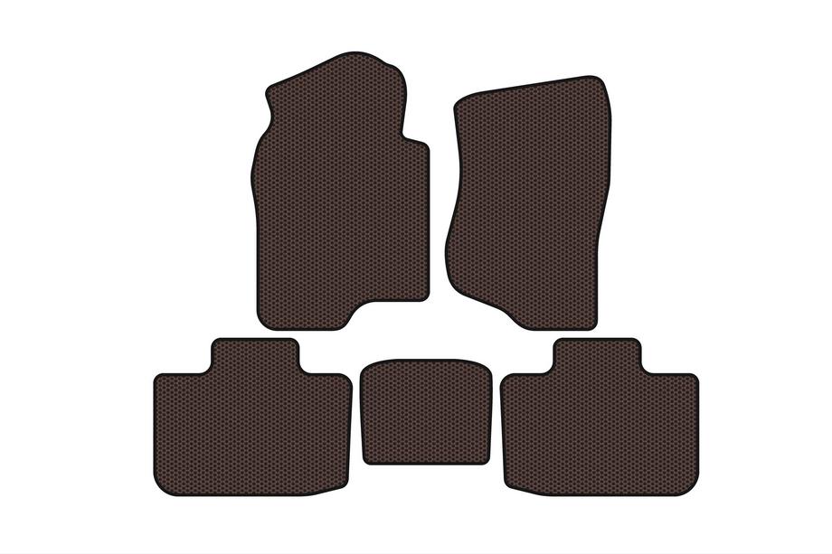 Cadillac Escalade 2007–2014 Carsuit rubber automatten voor het interieur (2 rijen, bruin) Image
