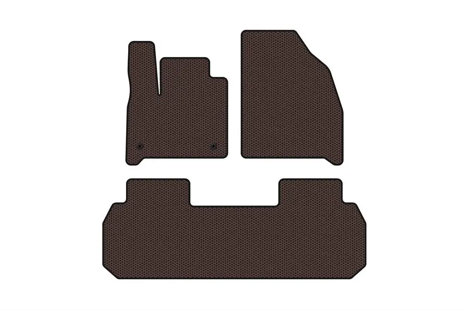 Chevrolet Traverse 2017– Carsuit rubber automatten voor het interieur (2 rijen, bruin) Image