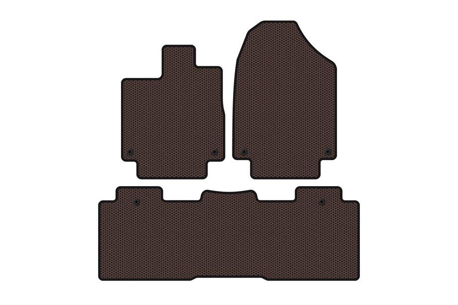 Honda Odyssey 2017– Carsuit rubber automatten voor het interieur (2 rijen, bruin) Image