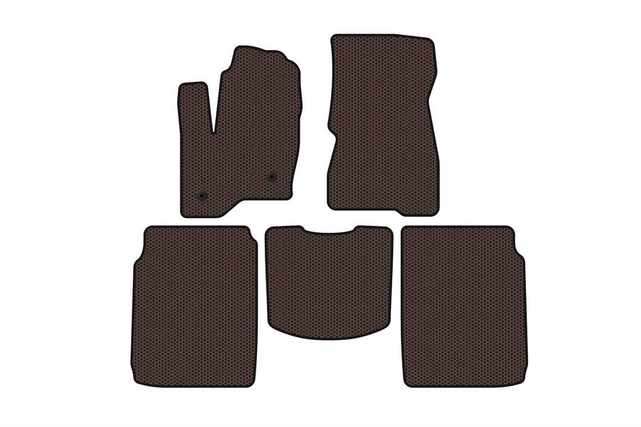 Ford Flex 2009–2019 Rubberen automatten Carsuit (2 rijen, 2013-2019, bruin) Image
