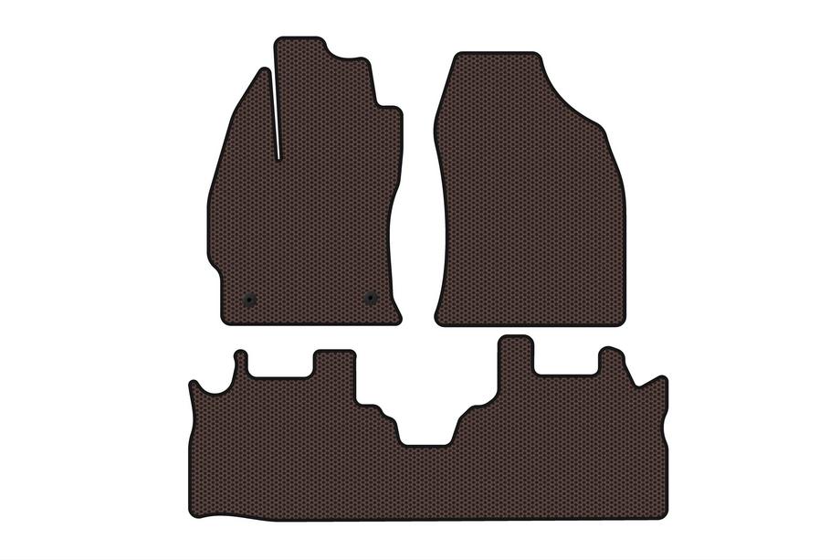 Toyota Prius Plus Carsuit rubber automatten voor het interieur (2 rijen, bruin) Foto 1