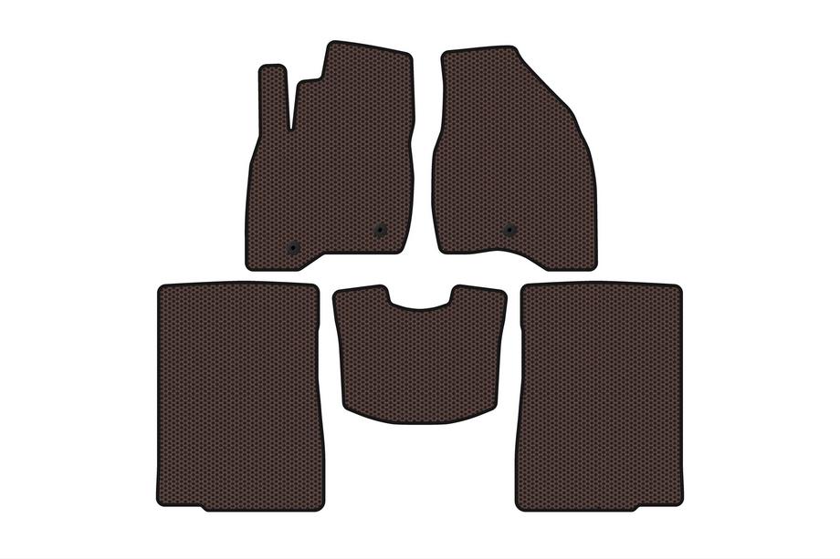 Ford Explorer 2011–2019 Rubberen automatten Carsuit (2015-2017, 2 rijen, 7-zits, bruin) Image