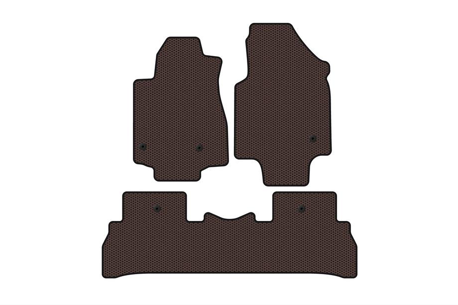 Honda Pilot 2008–2015 Rubberen vloermatten Carsuit (2008-2012, 7-zits, bruin) Image