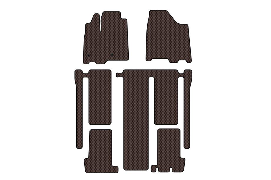 Toyota Sienna 2010–2020 Carsuit rubberen automatten (3 rijen, bruin) Image