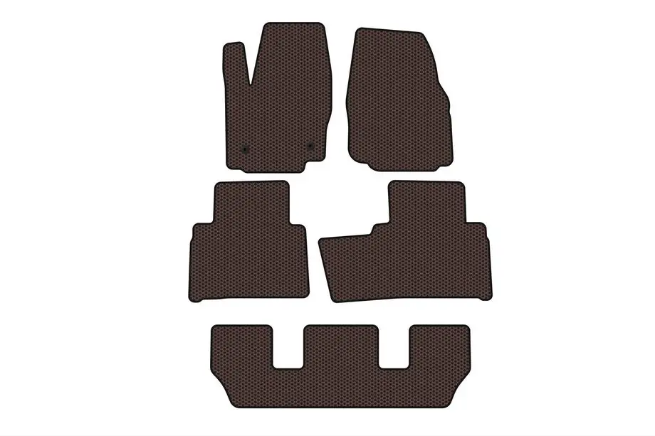Ford Galaxy 2007–2015 Carsuit rubberen automatten (3 rijen, bruin) Image