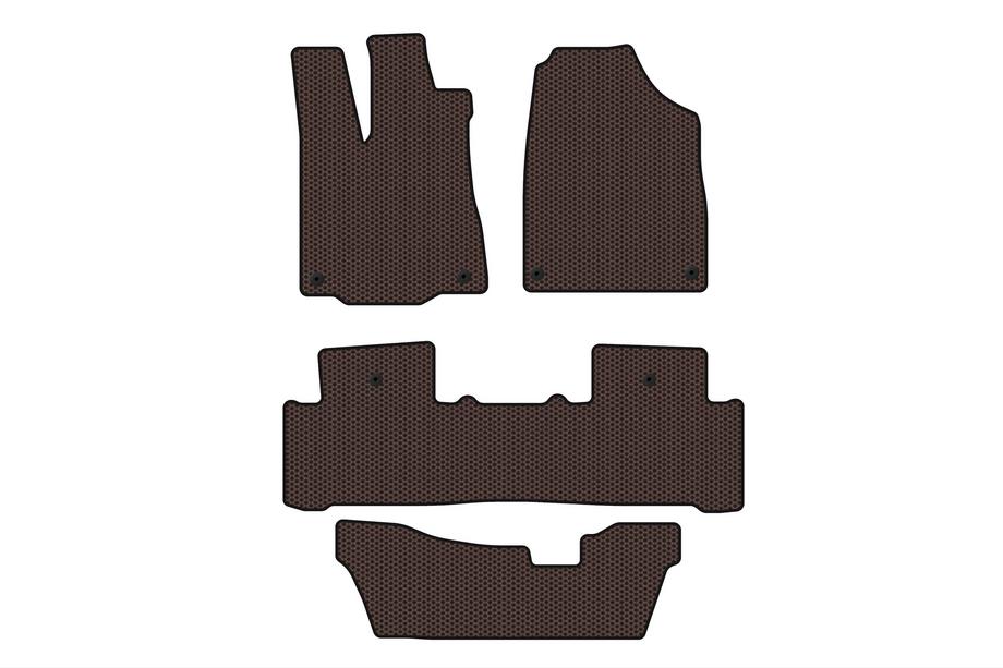 Acura MDX 2013–2020 Carsuit rubberen automatten (3 rijen, bruin) Image