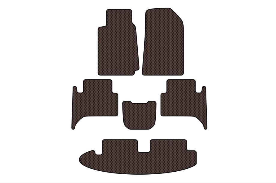 Chevrolet Trailblazer 2012–2019 Carsuit rubberen automatten (3 rijen, bruin) Image