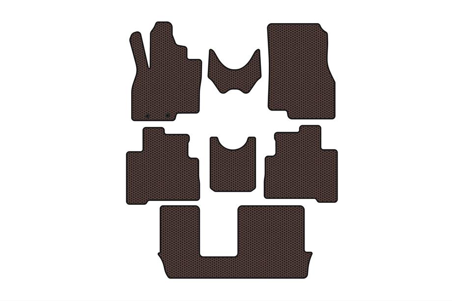 Mitsubishi Grandis 2003–2011 Carsuit rubberen automatten (3 rijen, bruin) Foto 1