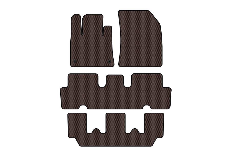 Citroen C-4 Picasso 2013–2022 Carsuit V1 rubberen vloermatten voor het interieur (3 rijen, bruin) Image