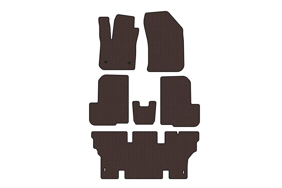 Dacia Lodgy 2012–2022 Rubberen automatten Carsuit (3 rijen, 7-zits, bruin) Image