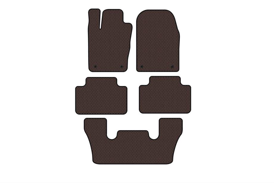 Dodge Durango 2010– Carsuit rubberen automatten (3 rijen, bruin) Image