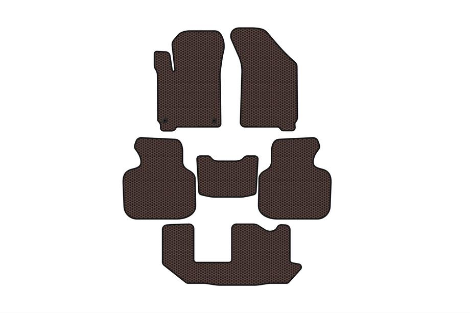 Dodge Journey 2008–2020 Rubberen automatten Carsuit (2011-2020, 3 rijen, 7-zits, bruin) Image