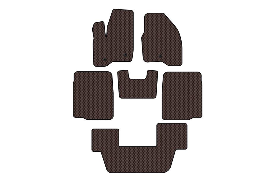 Ford Explorer 2011–2019 Rubberen automatten Carsuit (3 rijen, 2011-2015, bruin) Image