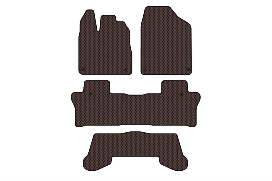 Honda Pilot 2015–2022 Carsuit rubberen automatten (3 rijen, bruin) Foto 1