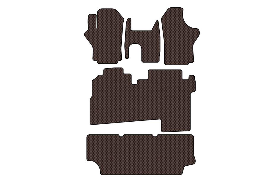Hyundai H200, H1, Starex 1998–2007 Rubberen automatten Carsuit (2004-2007, 3 rijen, 8-persoons, bruin) Image