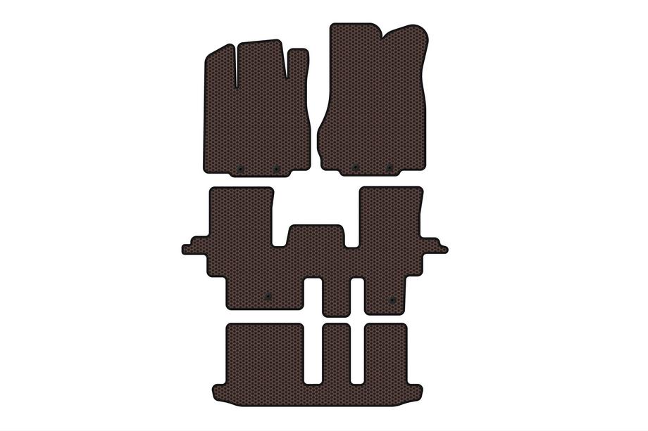 Infiniti QX60 2016–2021 Carsuit rubberen automatten (3 rijen, bruin) Image